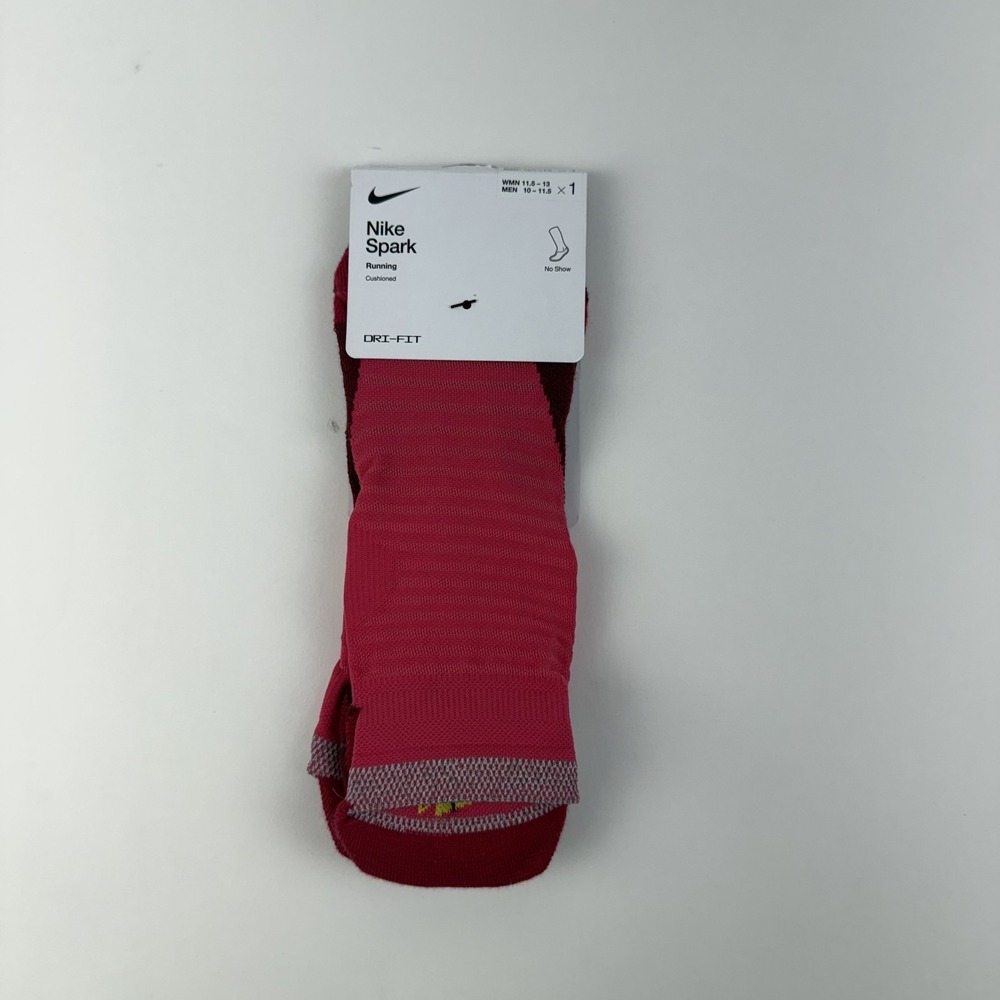 New Womens Nike Spark Lightweight Pink Running No Show Socks Size 11.5-13